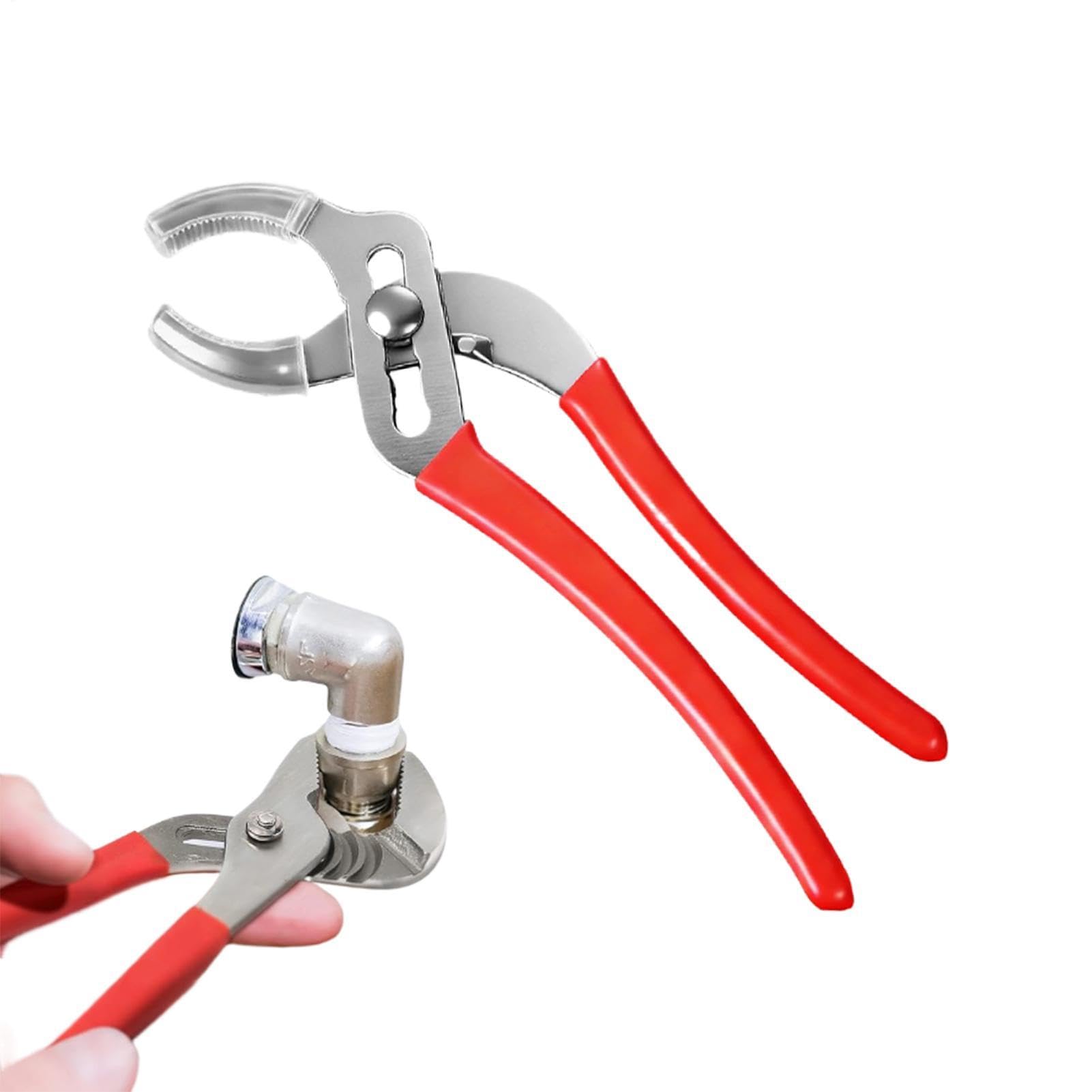 Pinza multitoma de acero inoxidable con mango antideslizante para tuberías de baño y cocina