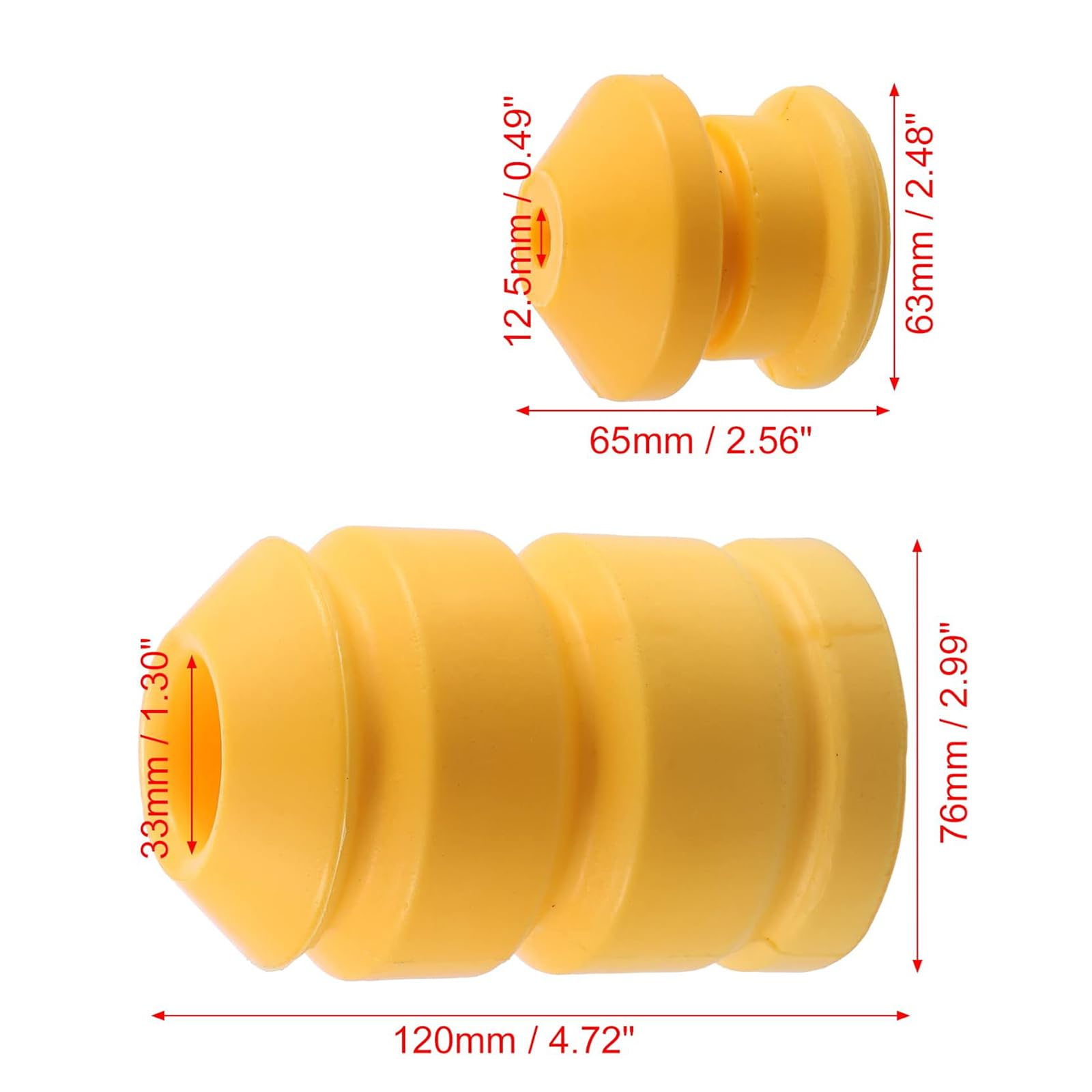 Unifizz 1 Set Auto Anteriore Posteriore Jounce Paraurti Stop Asse Paraurti per Hummer H3 H3T 2006-2010 Giallo 15295277 15783030
