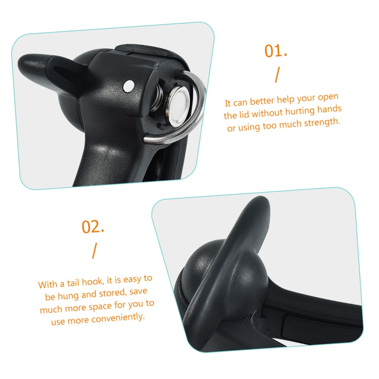 IMIKEYA 4 pezzi apriscatole apribottiglie coperchio da campeggio strumento per aprire lattine da campeggio apribottiglie portatile apribottiglie strumento per aprire barattoli in acciaio nero