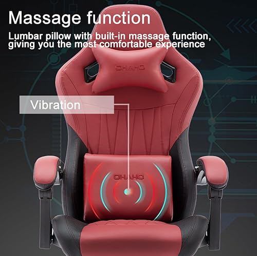 Miniatura 4 de OHAHO Silla de juegos, silla de oficina, respaldo alto, silla de computadora de cuero, silla de escritorio ejecutiva, ergonómica, ajustable,