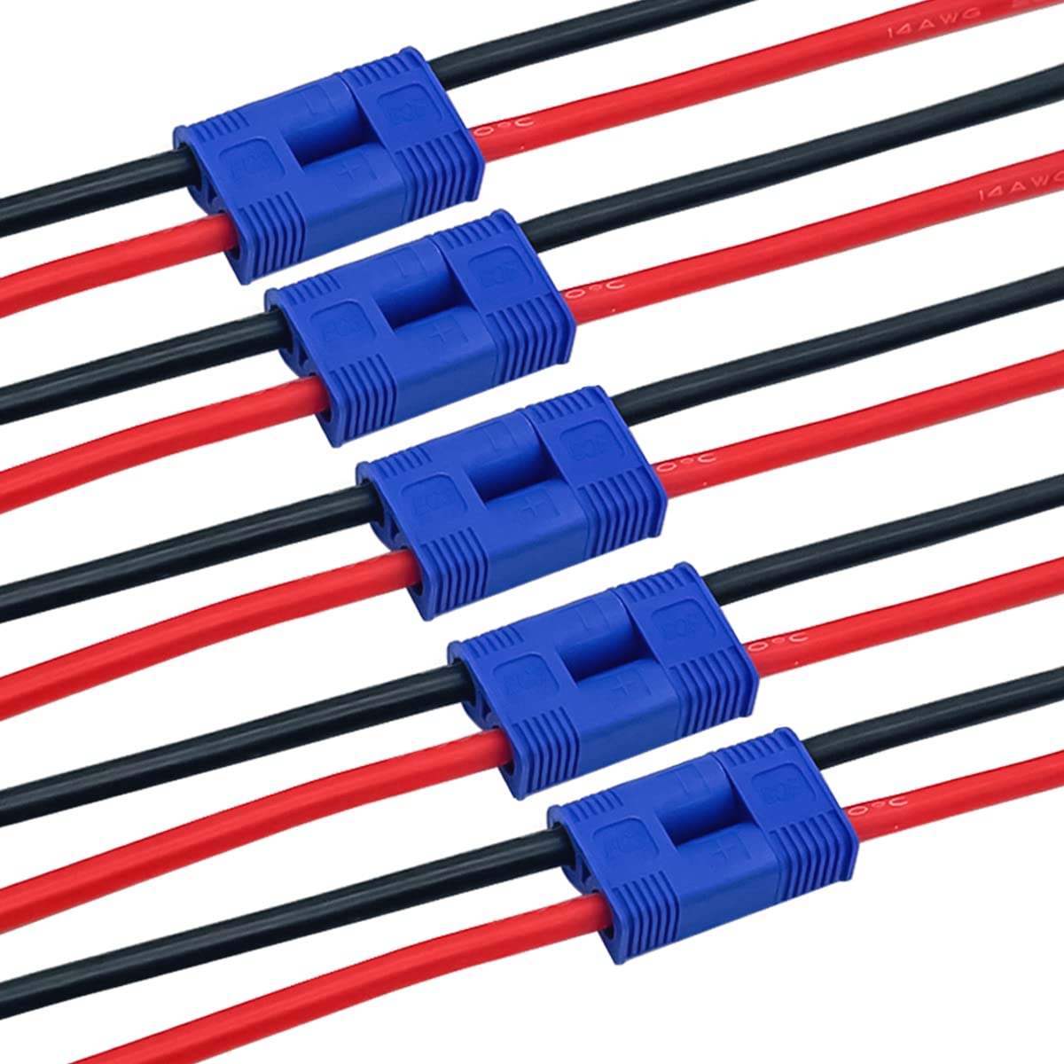 Nuofany 5 Paires De Connecteurs EC3 Mâle/femelle – Fil Silicone 14AWG 10 Cm Pour RC Drone Lipo