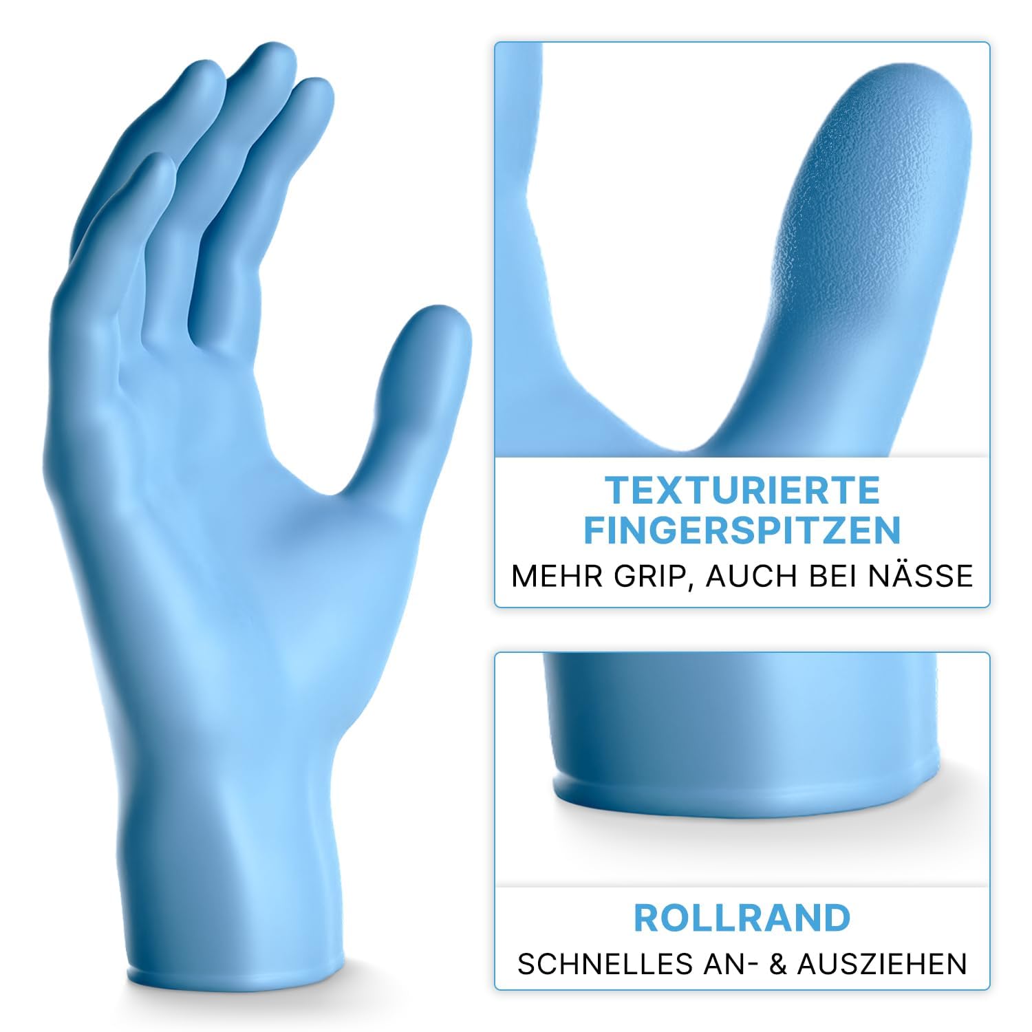 1000x ARNOMED® Einweghandschuhe Blau Extra Stark, Nitril Handschuhe XL | Einmalhandschuhe 50% dicker, Handschuhe Einweg puderfrei, latexfreie Gummihandschuhe, Einweghandschuhe in S, M, L & XL