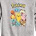 HYBRID APPAREL - Pokémon - Pikachu and Friends - Youth Crewneck Fleece Sweatshirt - Size Small Athletic Heather