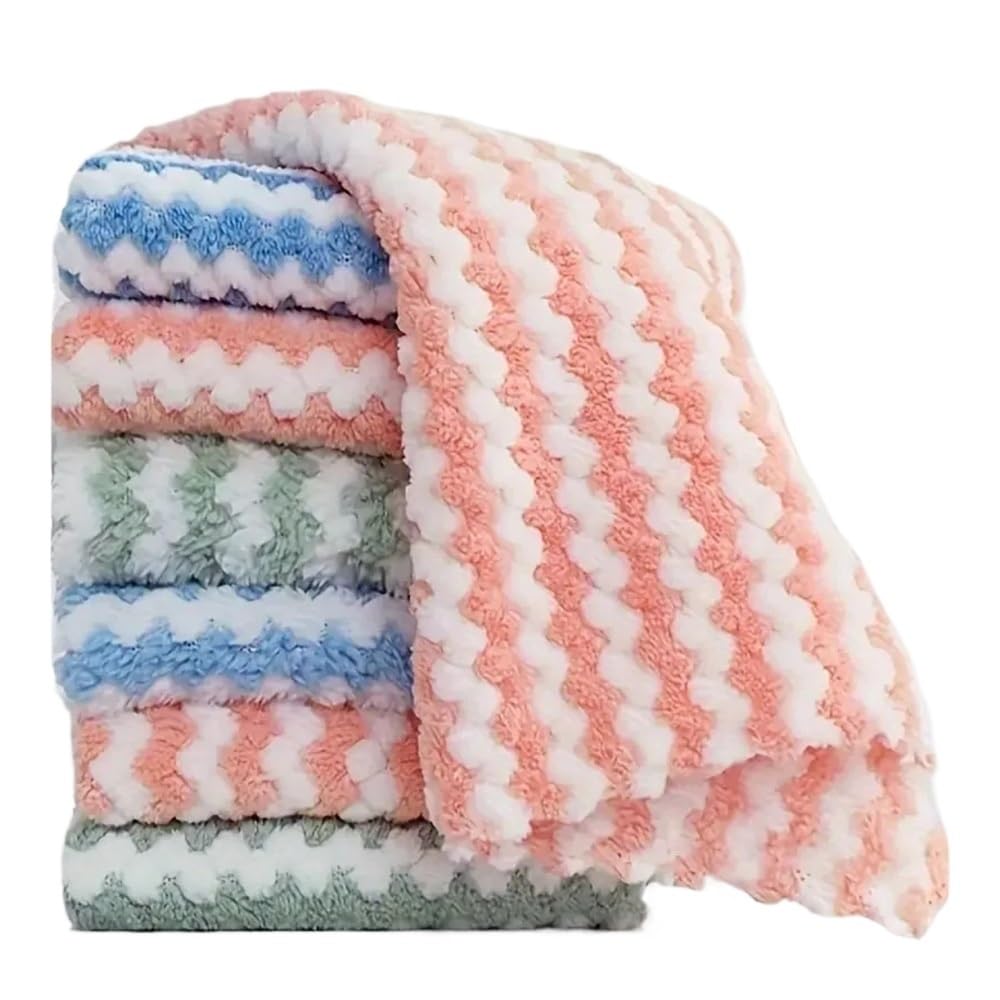 Jobaojiang 10/40PCS Absorbent Dishcloths Cleaning Cloths Thickened Kitchen Washing Dish Rags Glass Windows Wipe Towels(15X25CM,10pcs)