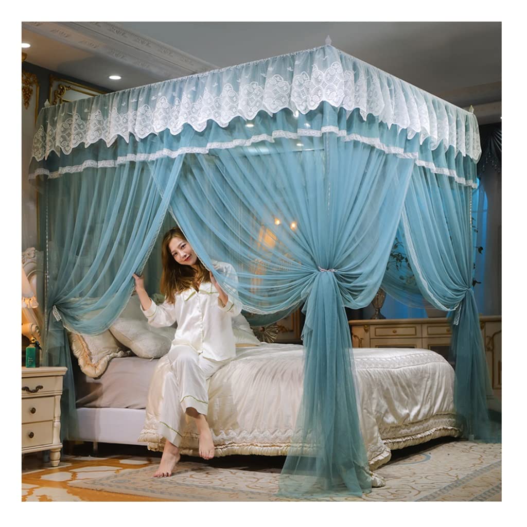 Cortina de cama opaca mosquitera dosel de cama con soporte de lujo