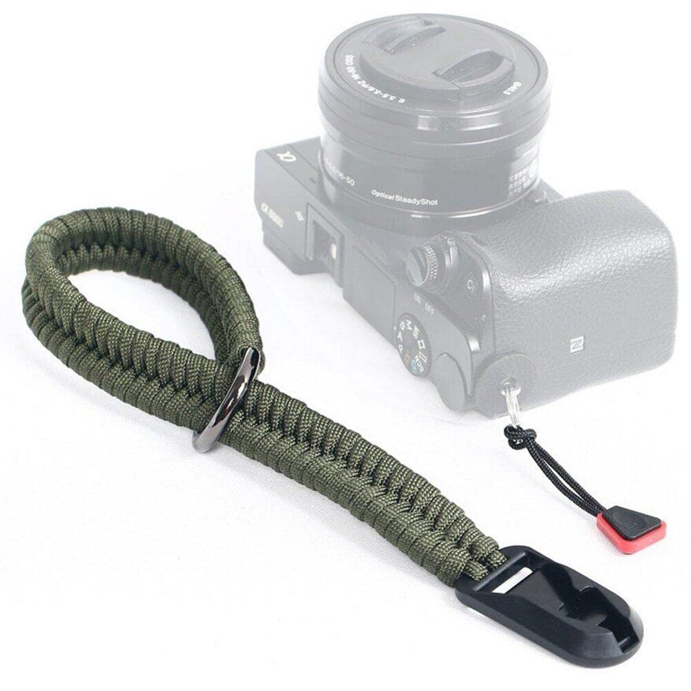 Wudaizhi Army Green Adjustable Anti-Slip Camera Wrist Strap With Quick Release For Mirrorless, Dslr, And Slr Cameras - Durable Parachute Rope Hand Lanyard For Outdoor Photography