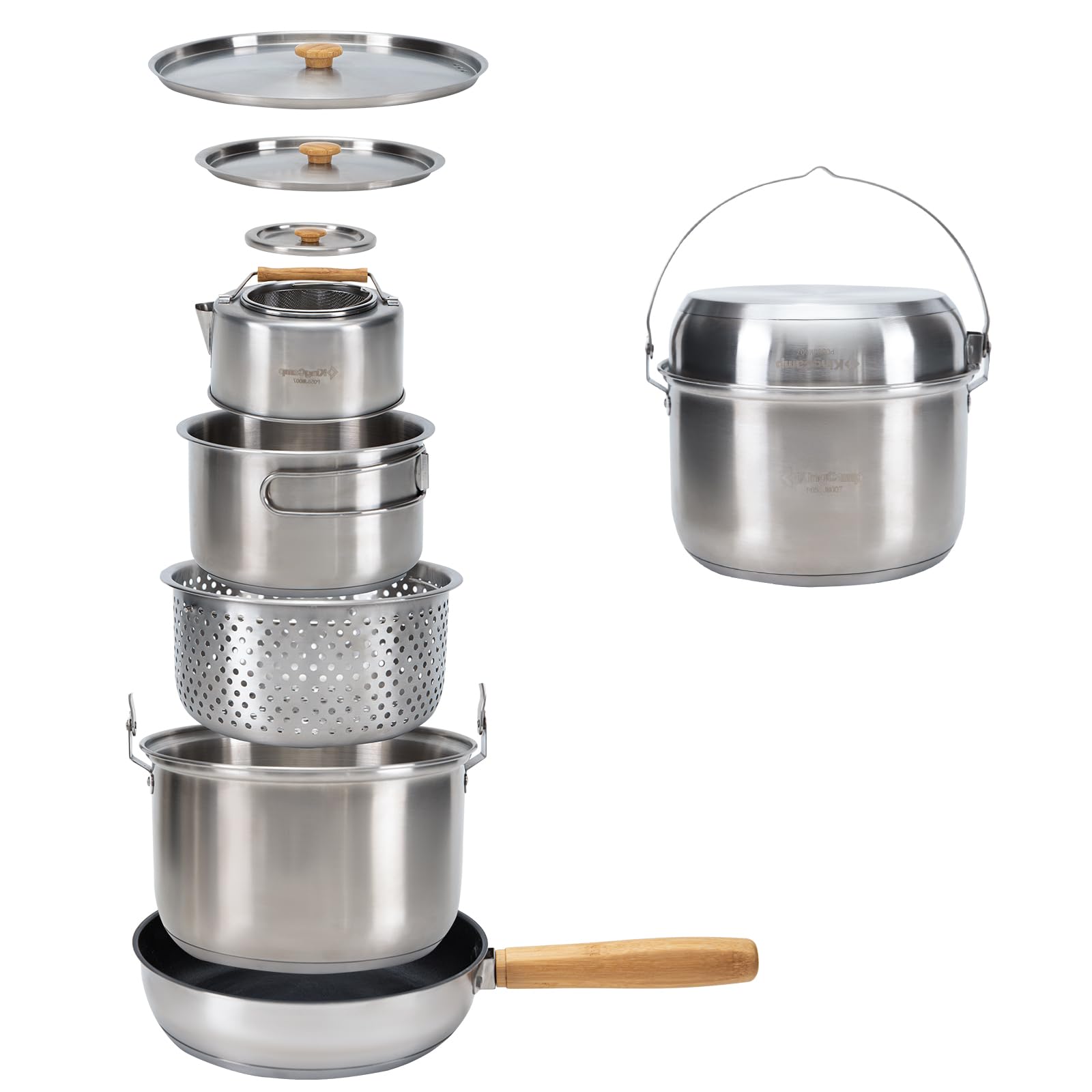 KingCamp Camping Cookware Set 304 Stainless Steel