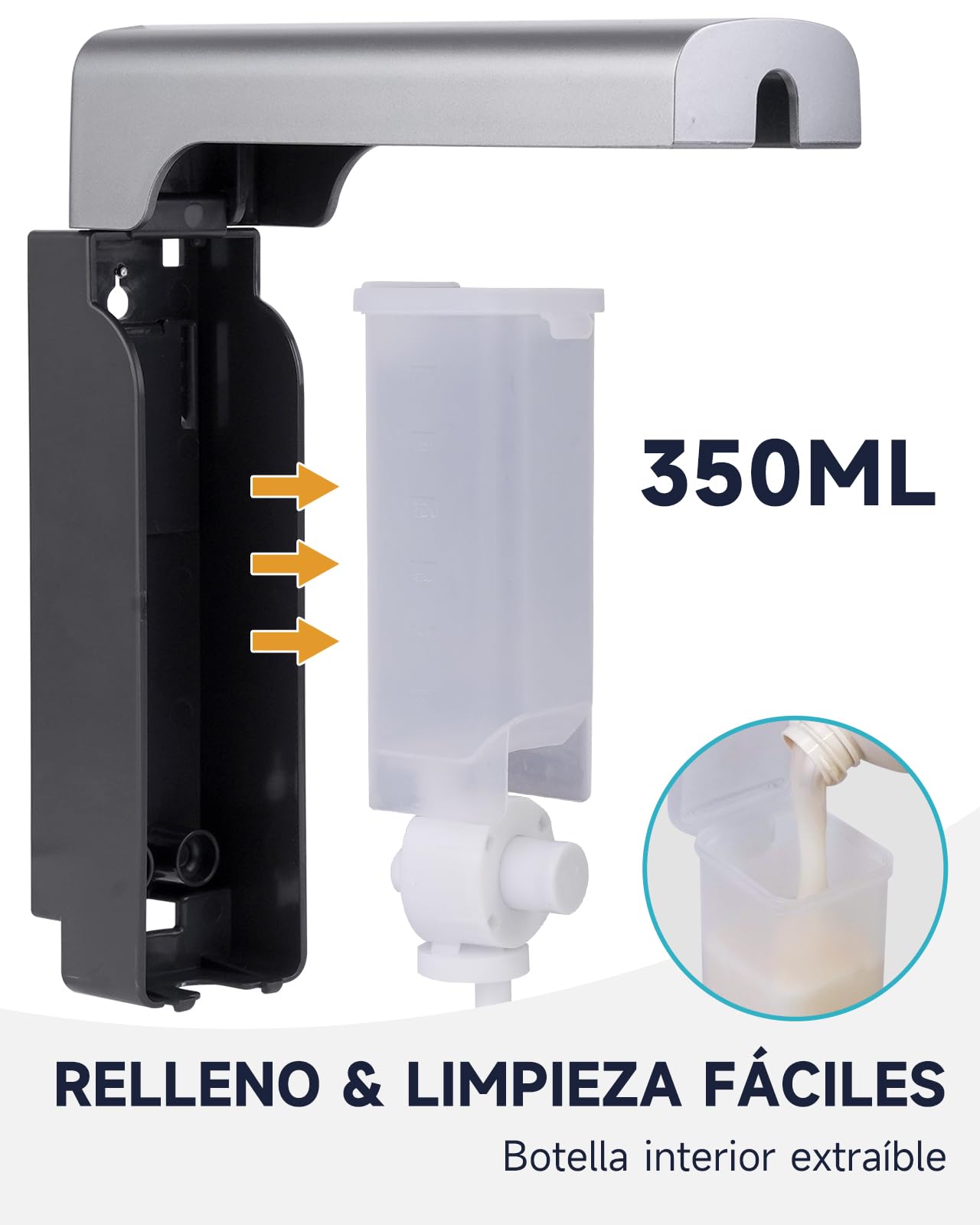 AIKE EasyPush Dispensador De Ducha, Montaje De Pared Sin Taladro para Champú & Acondicionador, Ahorra Espacio, Triple
