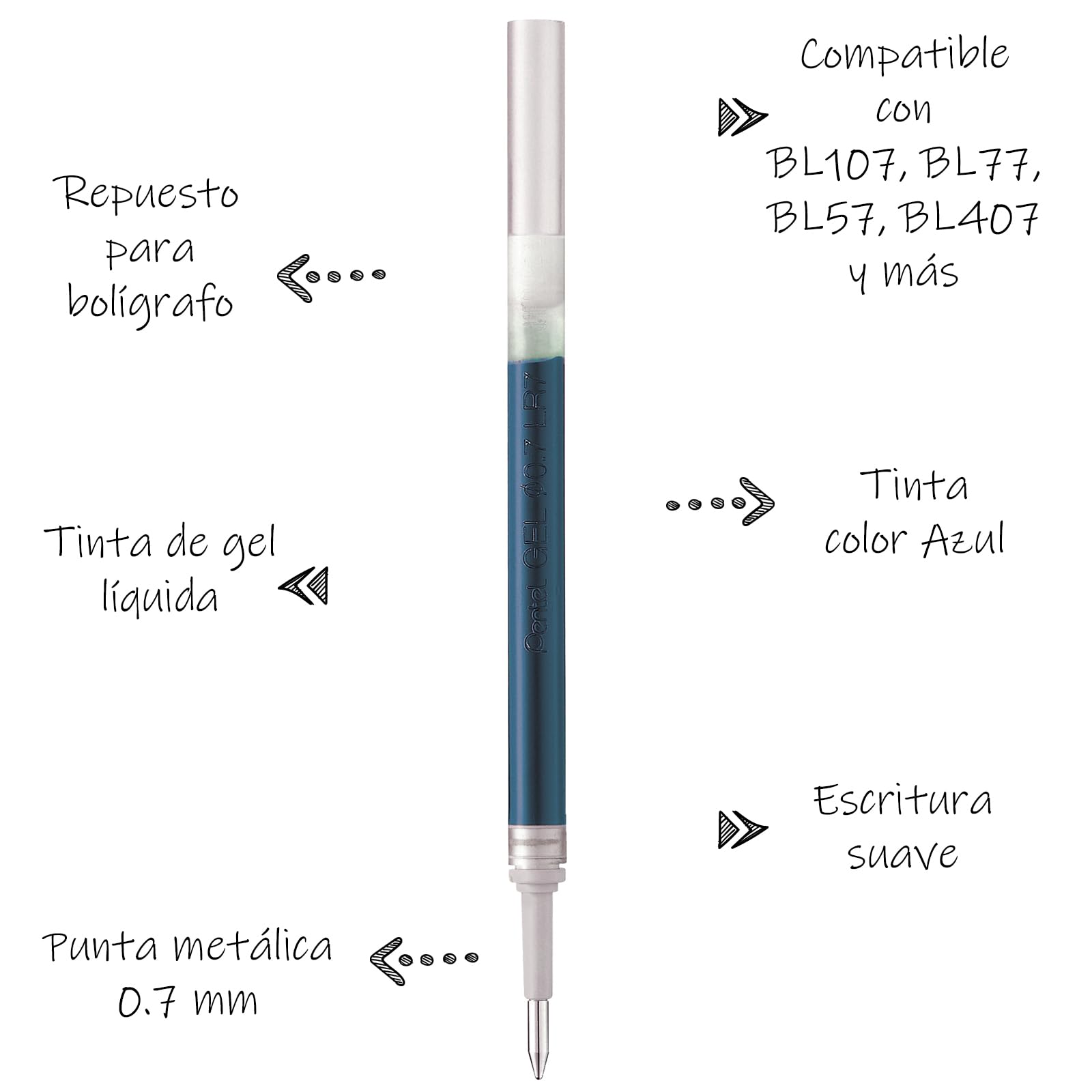 Pentel - Recambios Para Bolígrafos Y Plumas