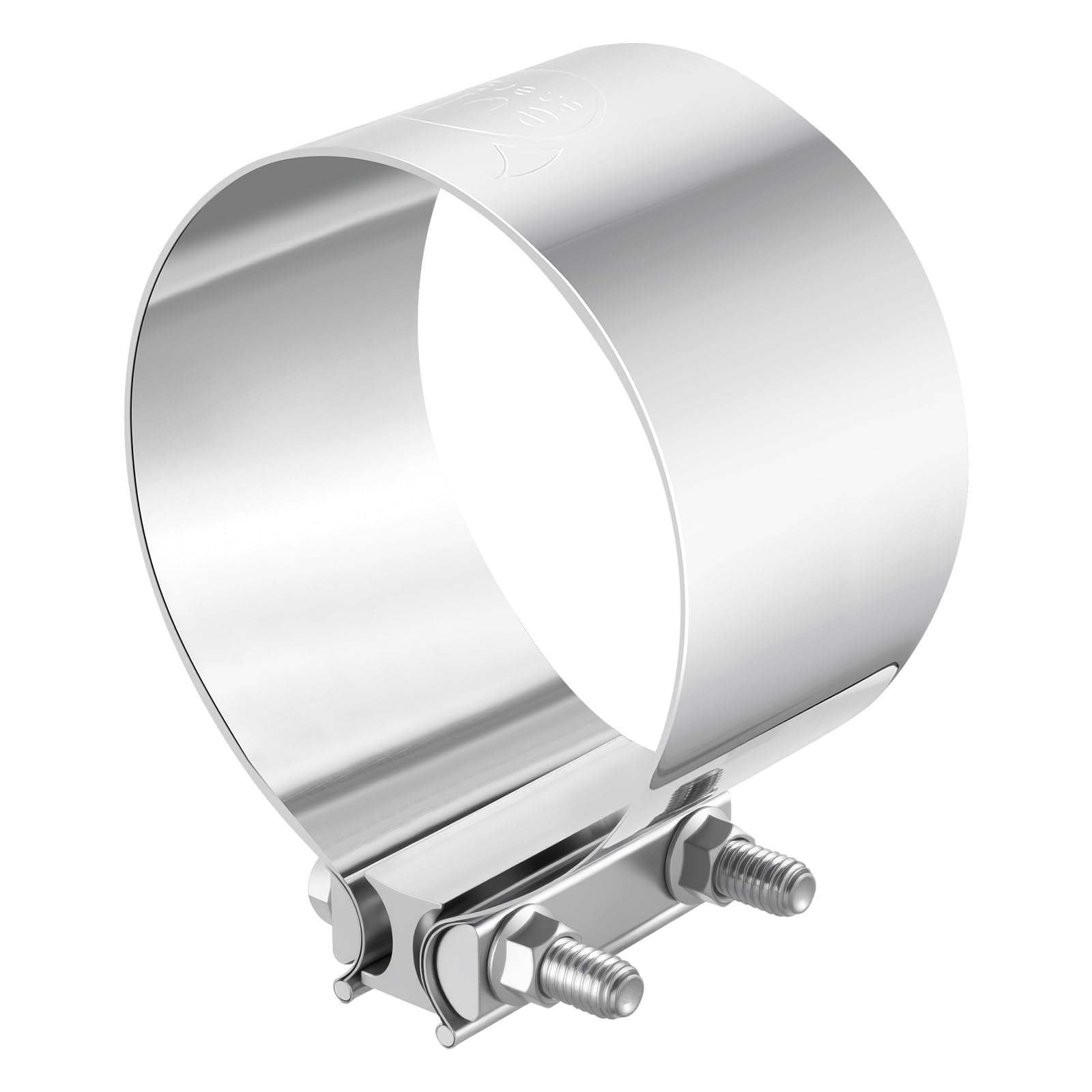 EVIL ENERGY 5.0 Inch Exhaust Clamp, Butt Joint Band Clamp Sleeve Coupler Stainless Steel for Pipes, Mufflers, Catalytic Converters 4PCS