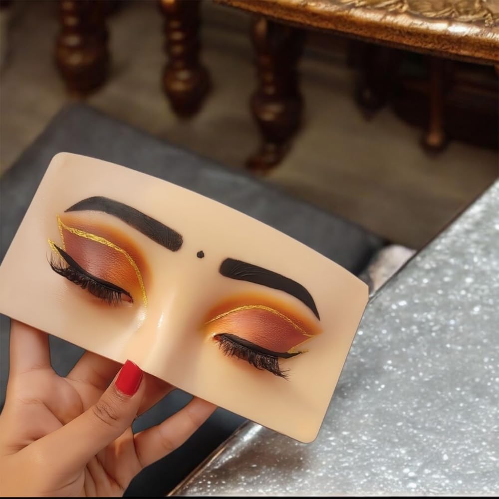 BLUSHIA Eye Make Up Practice Dummy | Make Up Practice Face Board | Silicon Make up Face Practice Skin Board | For Beginners (Pack of 1) 1