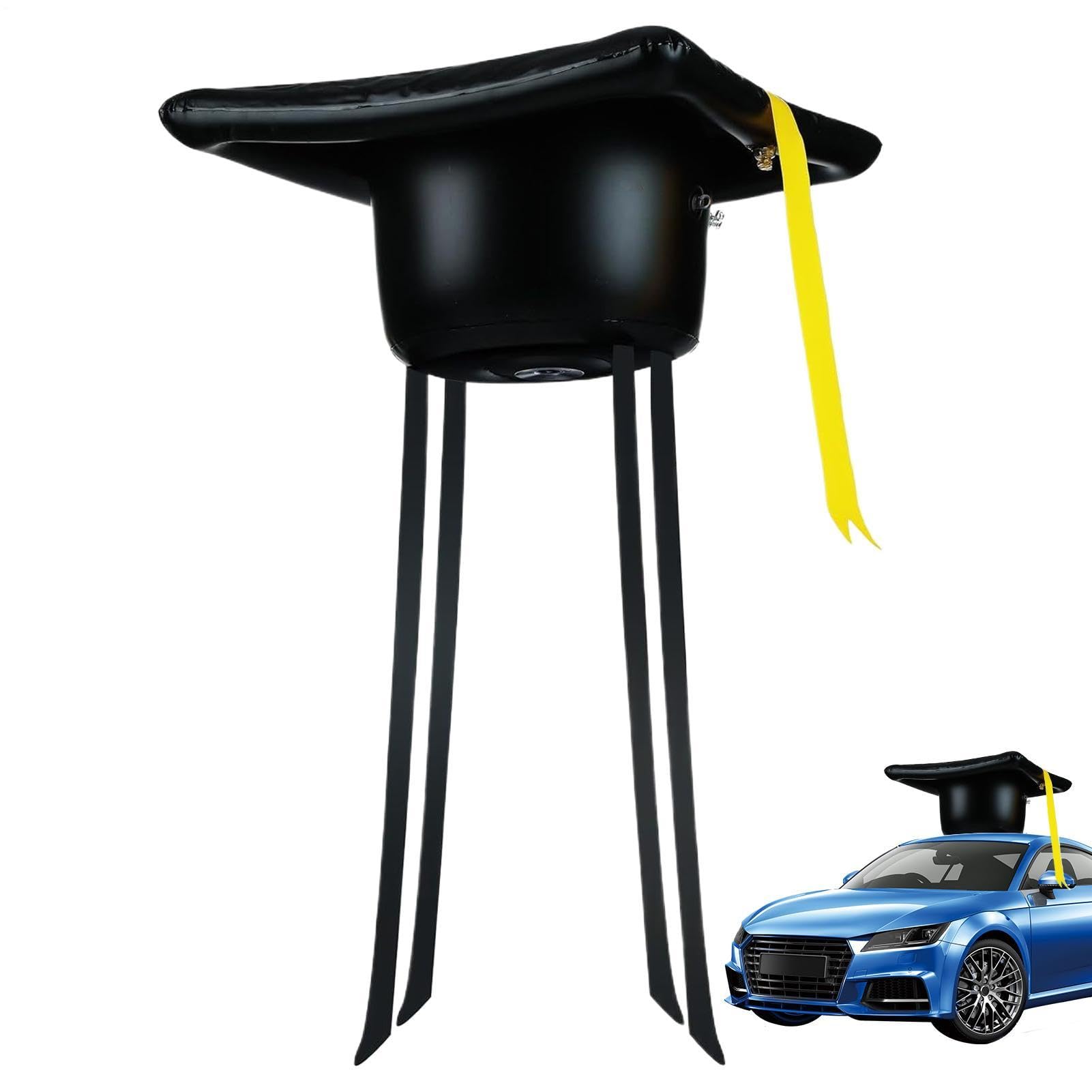 Decorazione tetto auto,Cappello di laurea gonfiabile durevole in PVC,Cappello Di Laurea Gonfiabile Per Tetto Auto - Per Veicoli: Camper, Berlina, Pickup, Trattore, Camion