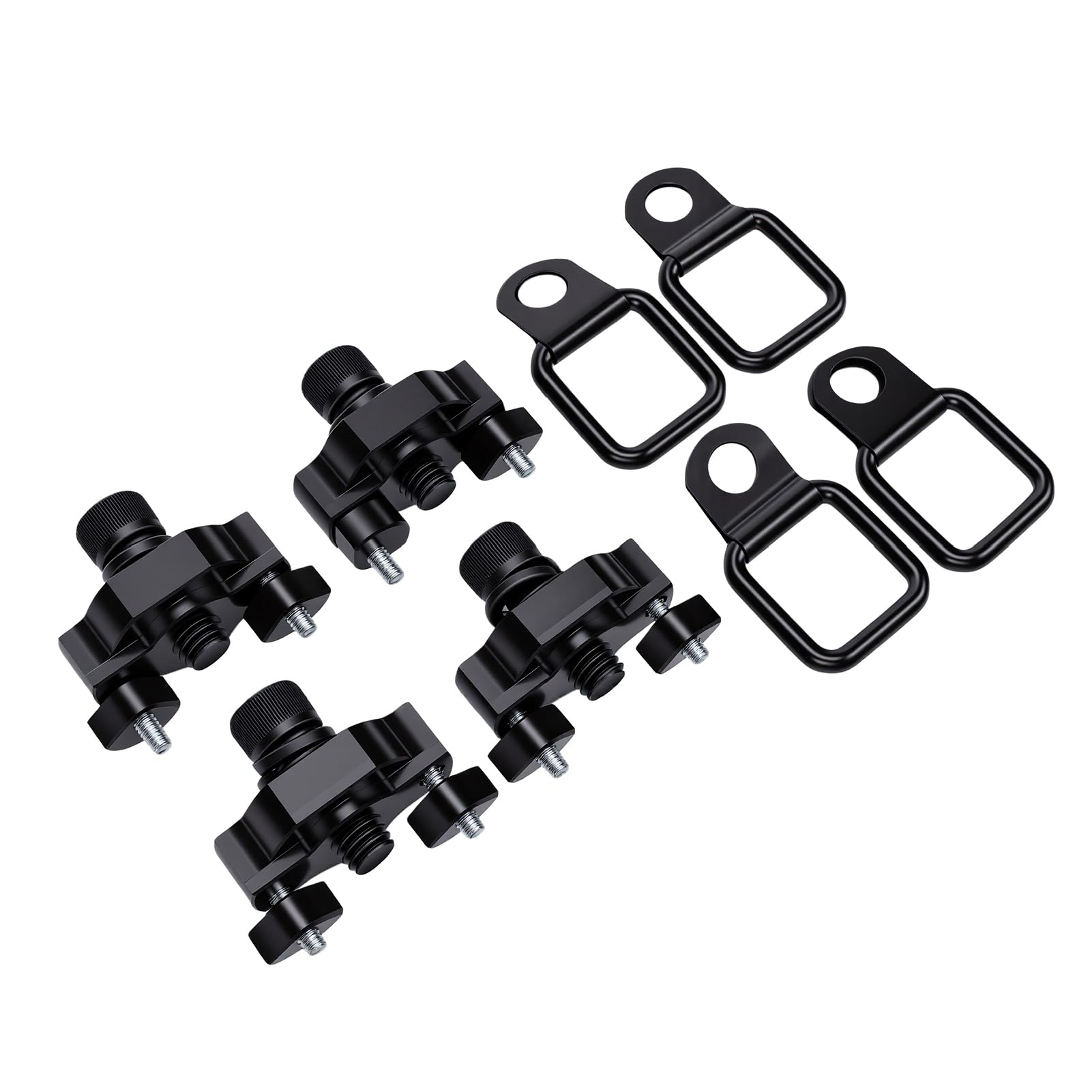 Kotwy do Mocowania ATV UTV, 4 Sztuki, Aluminium 6061 T6, Bez | Zestaw Kotwicy ładunkowej UTV, Aluminium 6061 T6, Bez Konieczności Wiercenia, Mocowanie do Quada, Pasy Mocujące, Transport