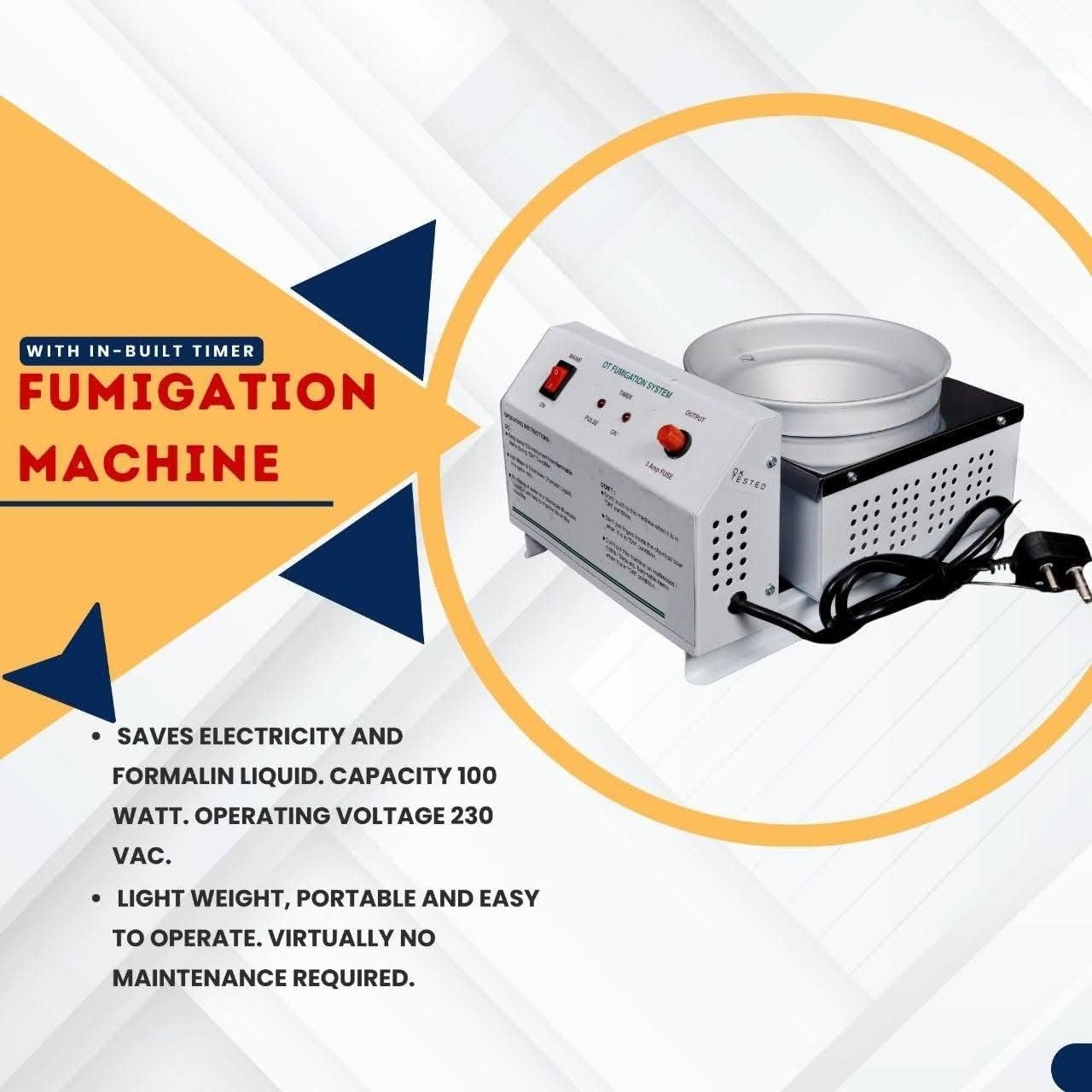 Máquina de fumigación con temporizador para hospitales, UCI, OT, dentistas, hogares, oficinas y laboratorios de microbiología