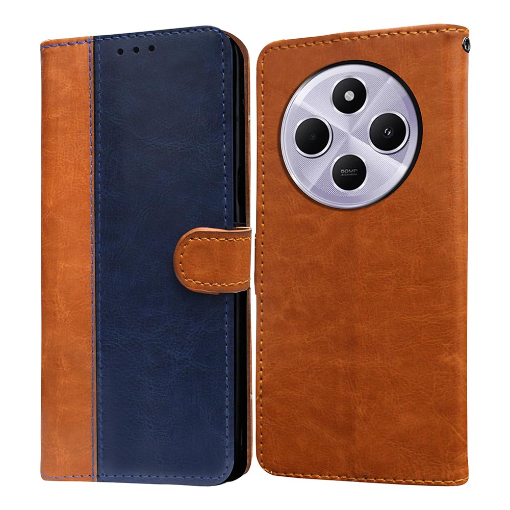 Amazon Brand-Solimo Flip Leather Mobile Cover (Soft & Flexible Back case) for Mi Redmi A4 5G / 14C 5G / 14R 5G / Poco C75 5G / M7 5G (CamelBlue) Amazon Brand-Solimo Flip Leather Mobile Cover (Soft & Flexible Back case) for Mi Redmi A4 5G / 14C 5G / 14R 5G / Poco C75 5G / M7 5G (CamelBlue)