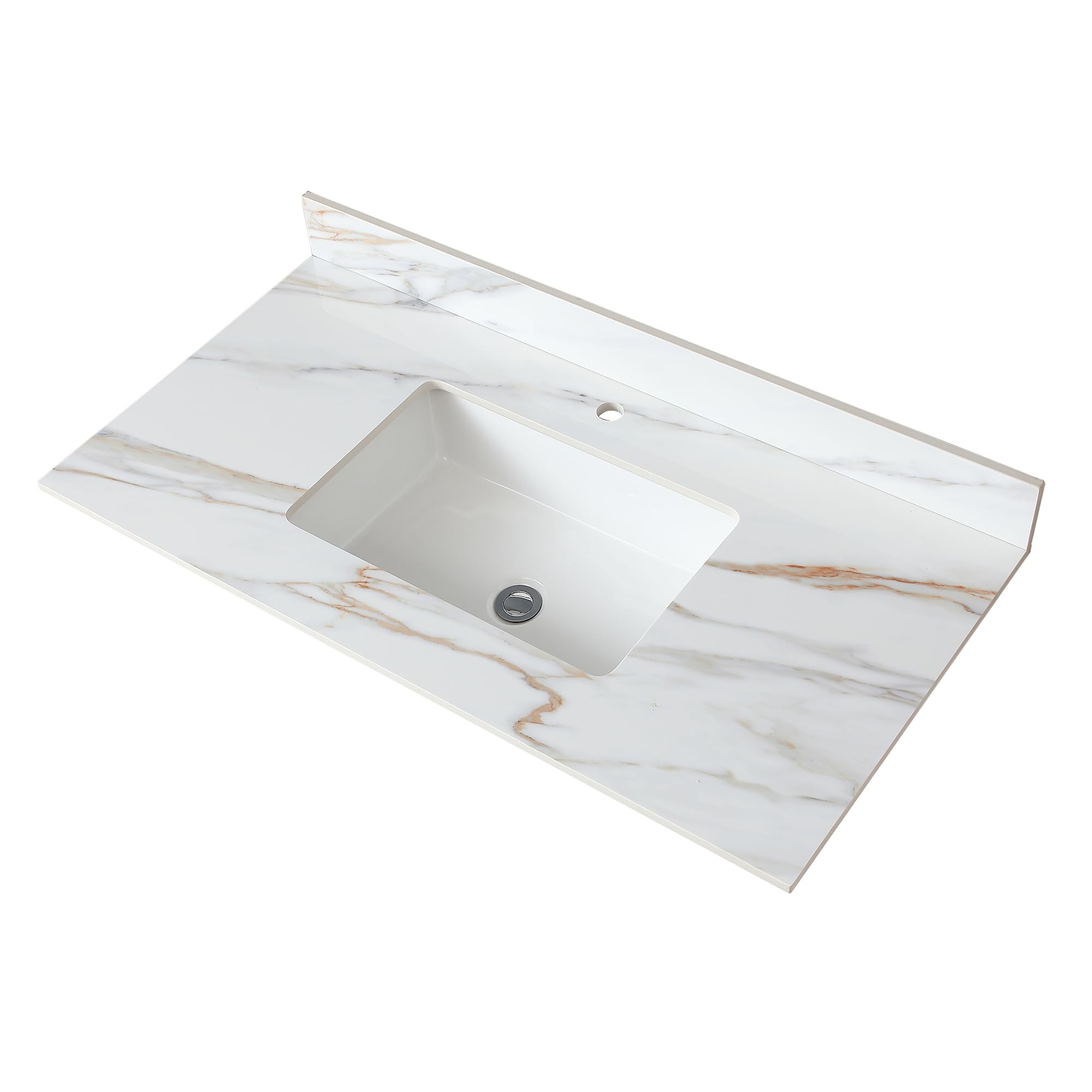 Leavader 43 inch sintered stone vanity top with large undermount sink