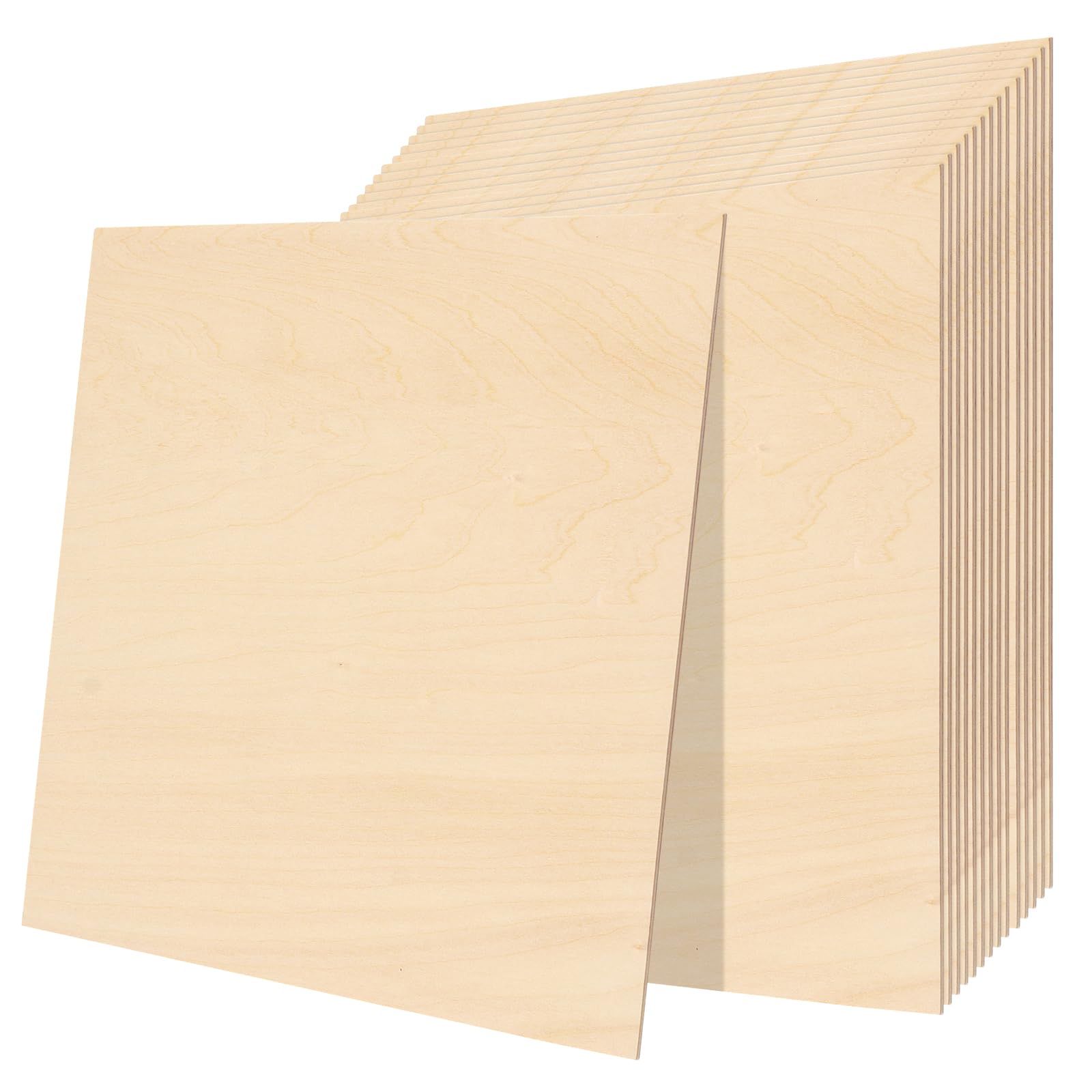 Sperrholzplatten, 300 x 300 mm, 3 mm Dicke, glatte, unlackierte Lindenholzplatten, Holzplatten zum Basteln, Laserschneiden, Gravieren, Modellbau, DIY-Projekte (30 x 30 x 0,3 cm), 16 Stück