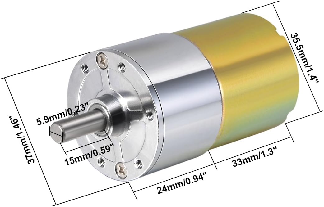 uxcell 12V DC 205 RPM Gear Motor High Torque Electric Reduction Gearbox Output Shaft