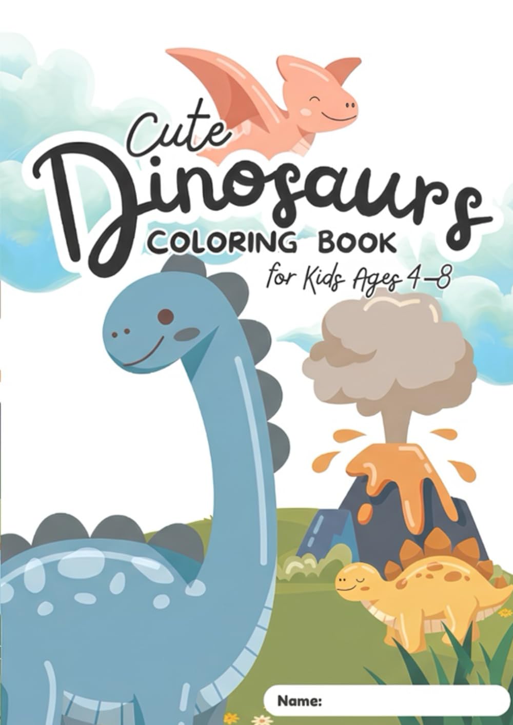 Cute Dinosaur Coloring Book for Kids Ages 4–8