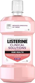Listerine Clinical Solutions Gum Health Mouthwash, Icy Mint 500mL - Antigingivitis, Antiplaque Rinse Kills Germs, Reduces Plaque for Healthier Gums