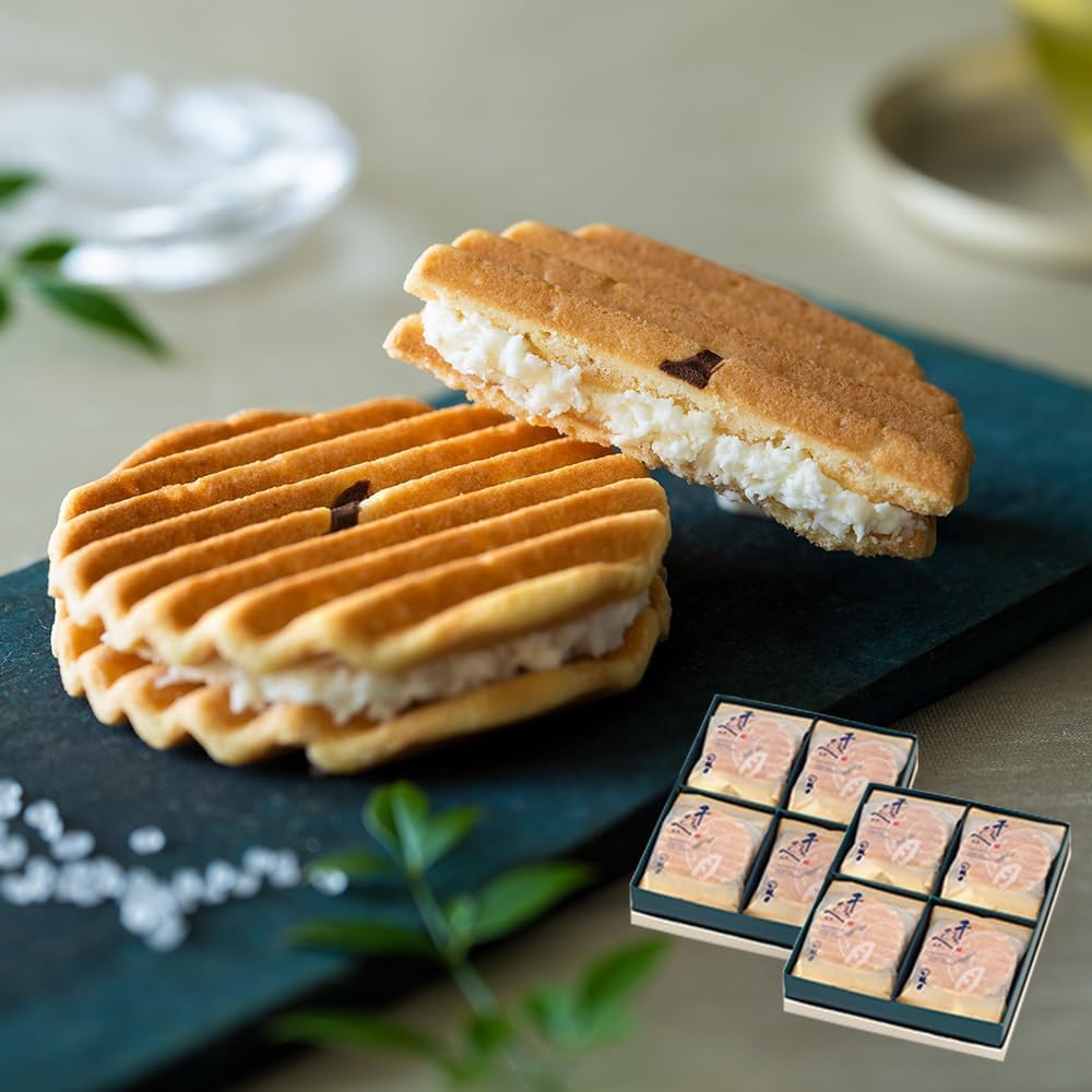 Premium Senju Senbei Senju Senbei (8 Pieces x 2 Boxes), Kogetsu/Ochugen Summer Gift, Kyoto Sweets, Kyoto Sweets, Japanese Sweets, Offering Gift, Home Use, Tea Time, Thank You, Celebration, Household