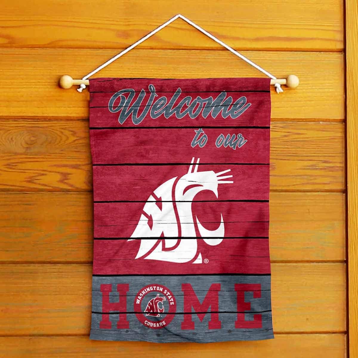 Washington State Cougars Welcome To Our Home Double Sided Garden Yard Flag - Image 4