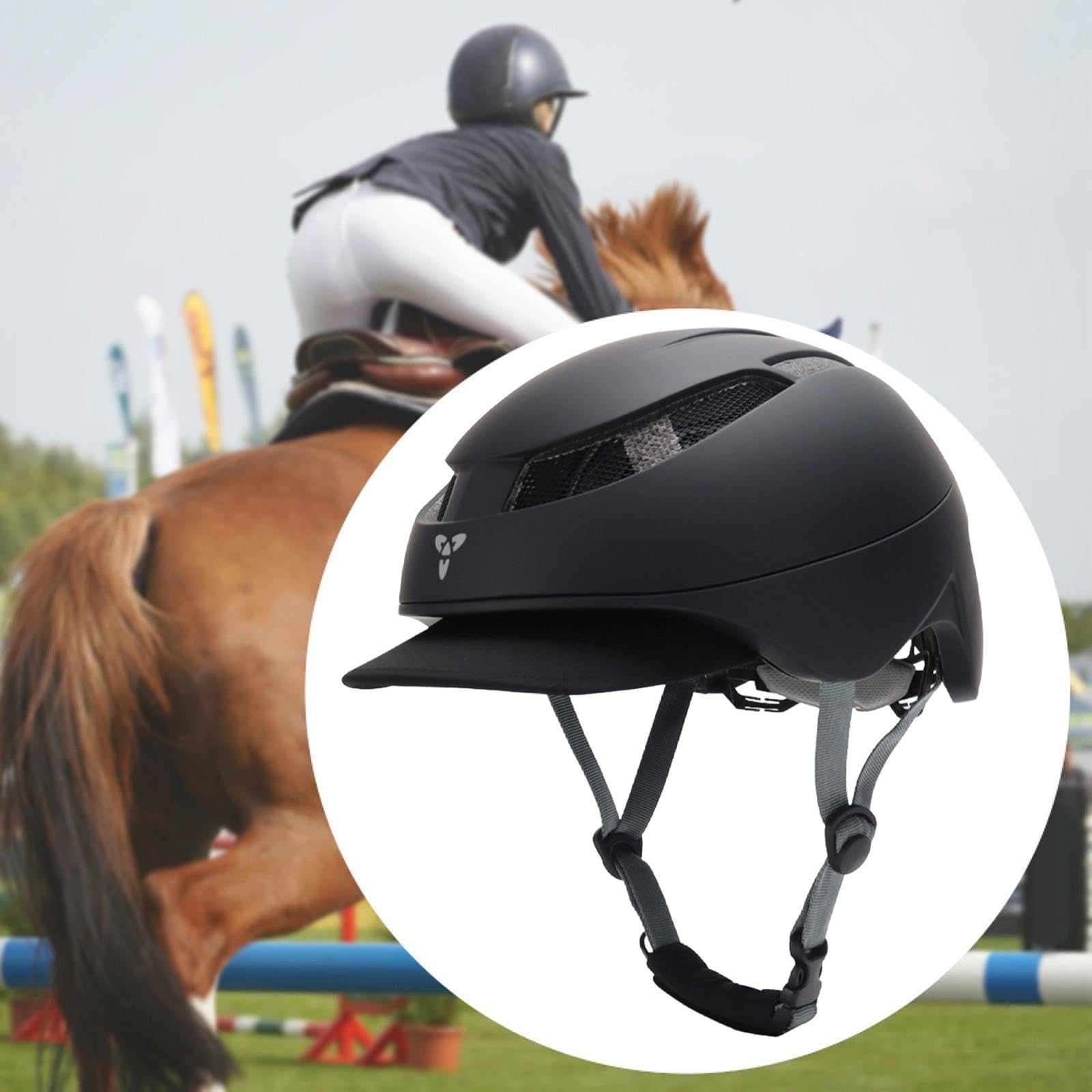 kowaku Casco da Equitazione con vestibilità Regolabile per Equitazione, Calotta in Policarbonato, Ventilazione Avanzata, Fibbia di, Adatto per Adul