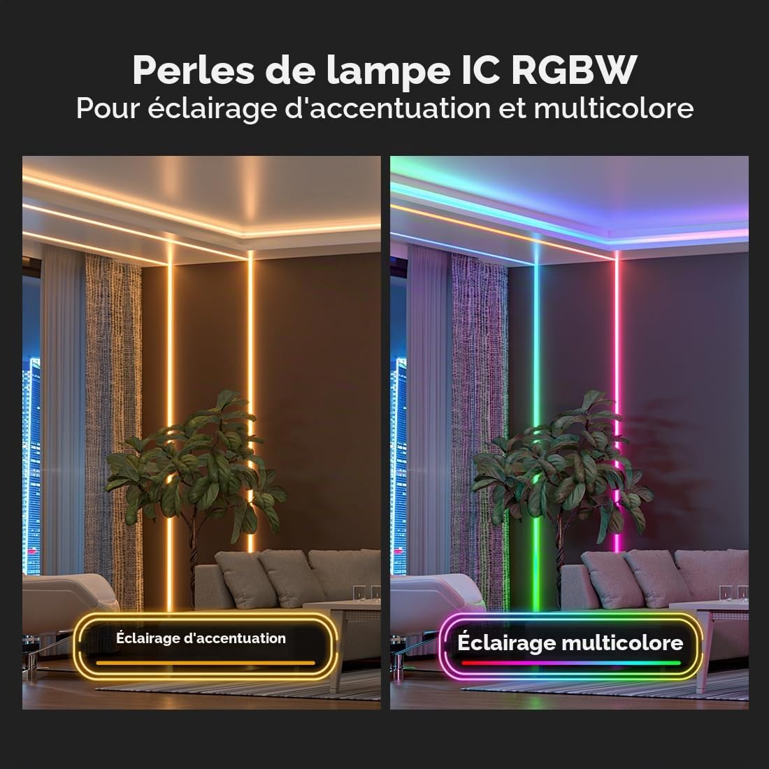 FCOB COB WS2814 IC adressable RGBW Bande LED RGBNW(4000K) 5M 896LEDs/m 24V