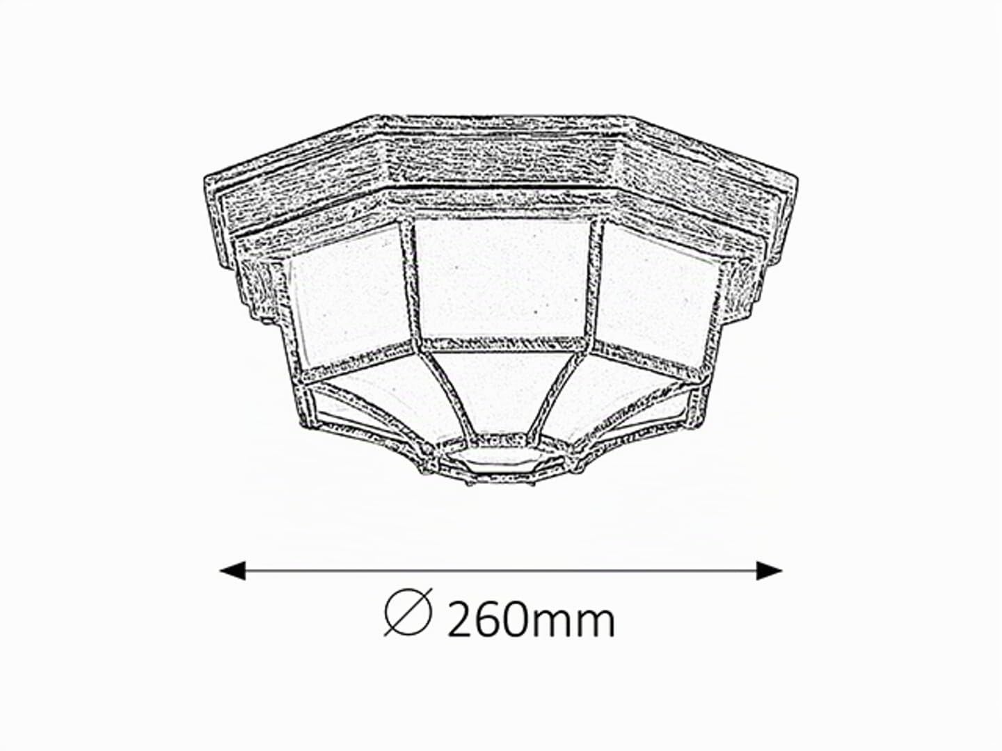 plafoniera esterna Milano oro antico E27 1x 100W MAX