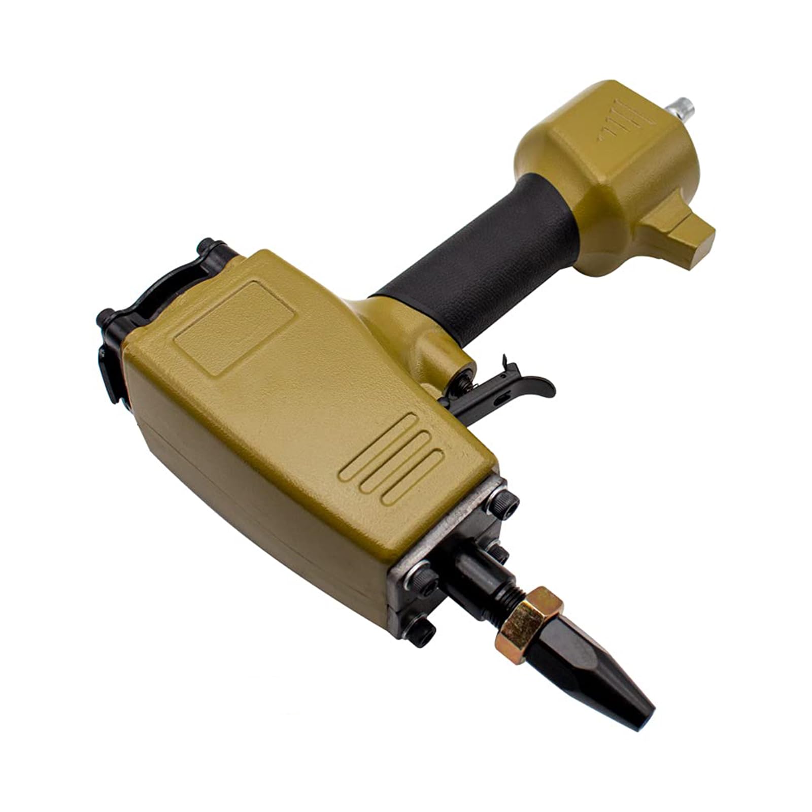 Burcgina Pneumatic Punch Gun, Metal Plate Hole Puncher, Air Punching Machine Hole Punching Tool, 3-6.5mm Hole Diameter, 1/4 Inch Intake Gold,1
