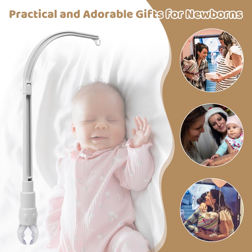 Soporte Móvil para Cuna de Bebé, Soporte para Cama de Bebé Cuna Soporte Campanilla Cuna Móvil Soporte Móvil Ajustable para Bebés Soporte de Campana de Cama para Colgar Campanillas Decoración