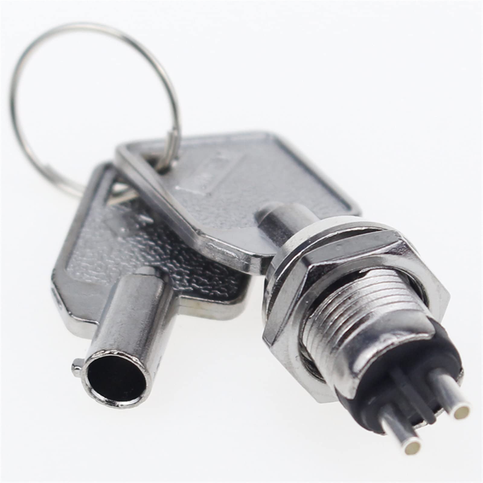 PEKMAR 1 Satz EIN/Aus-Schlüsselschalter D102 12 mm Micro Barrel Elektronischer Schlüsselschalter 2 Positionen mit Schlüssel 2 2 A 250 VAC / 4 A 125 VAC