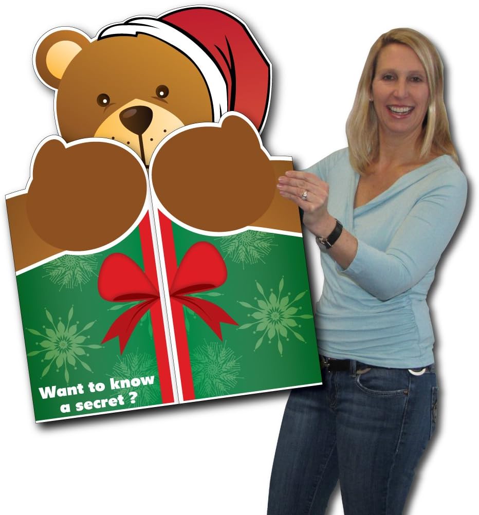 VictoryStore Jumbo Greeting Cards: Giant Christmas Cards, Bear Hug, 2 feet x 3 feet Card with Envelope