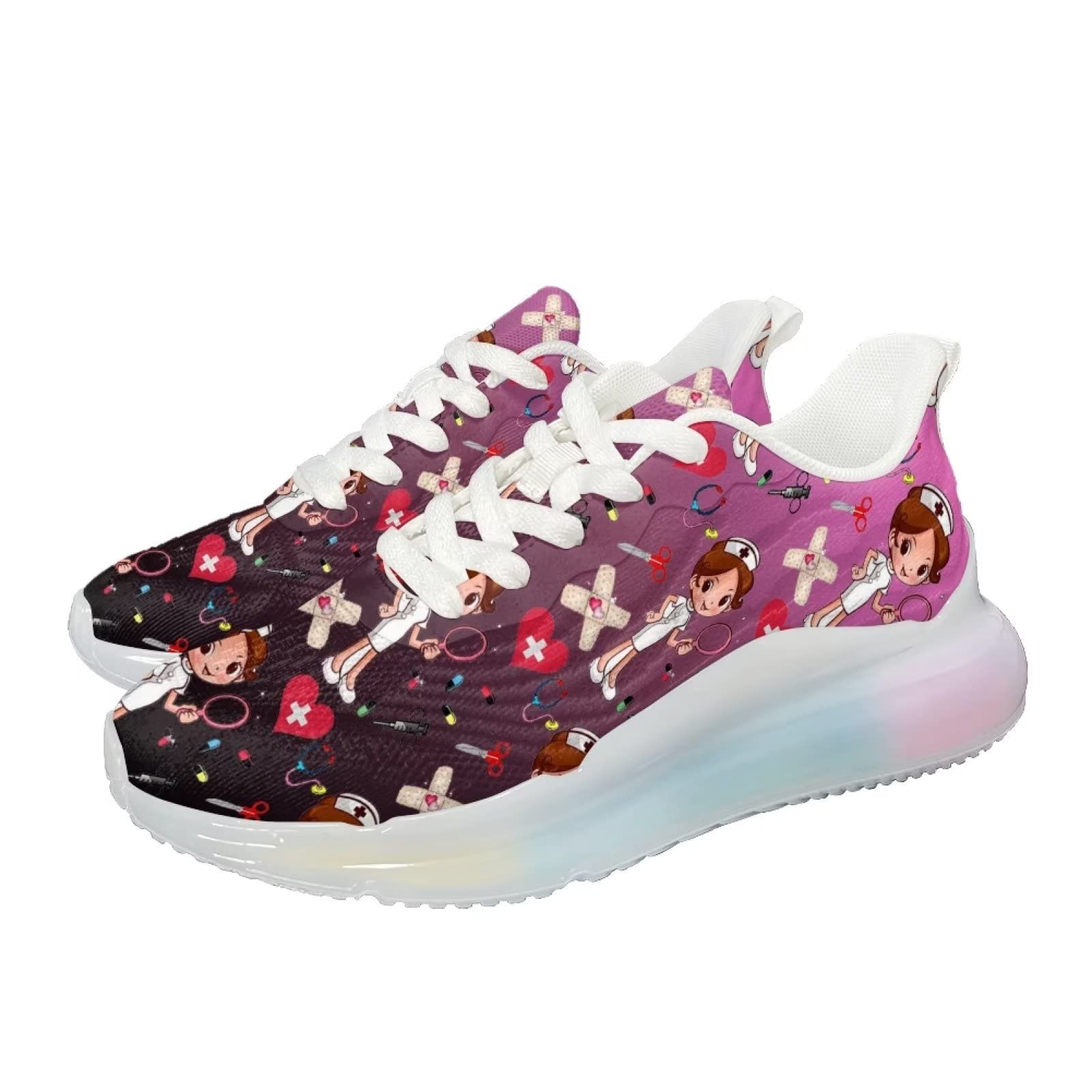 Scarpe da ginnastica da donna sportive sportive slip-on da donna scarpe da allenamento traspiranti leggere, Infermiera 13, 41 EU