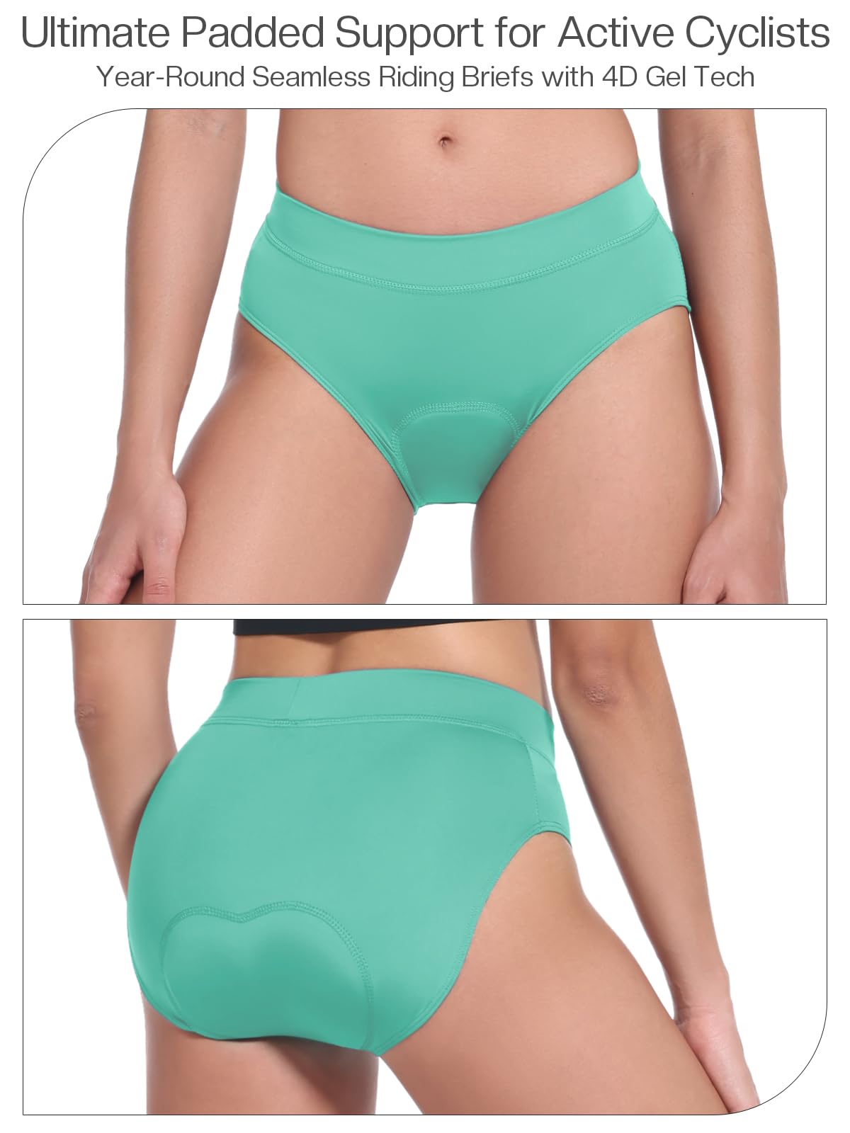 BERGRISAR Cuissard de cyclisme rembourré 4D pour femme avec gel