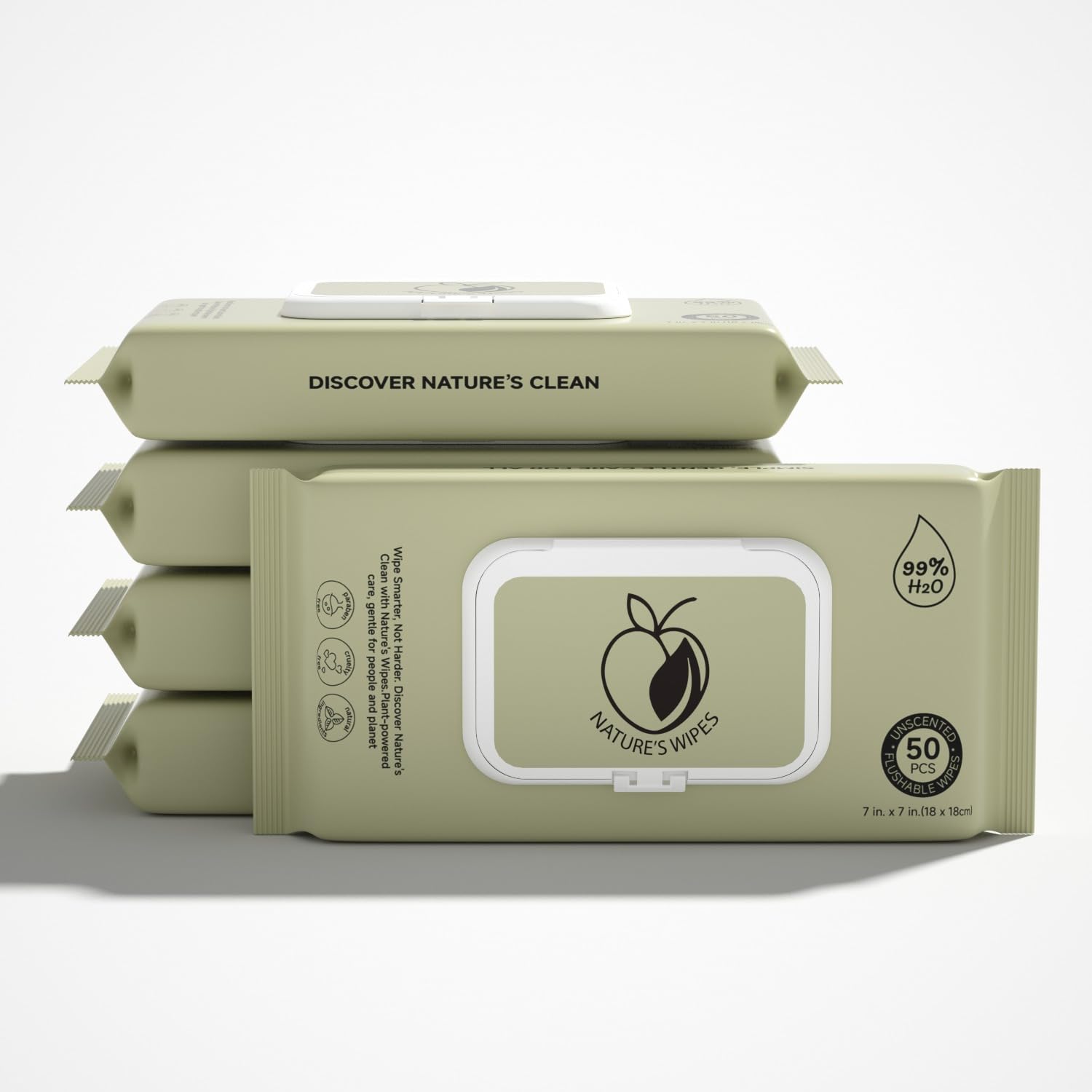 Natures Wipes Plant-Based Flushable Wet Wipes for Adults Hypoallergenic Alcohol-Free Extra Soft Biodegradable Septic Safe Travel-Friendly Resealable Pack