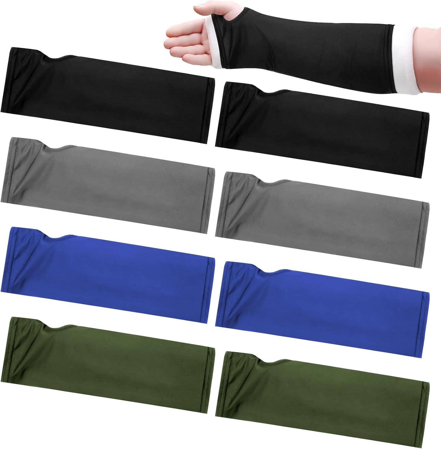 Boao 8 Pcs Arm Cast Covers Protector Splint Cast Covers Soft Elastic Arm Sling Sports Sleeve Reusable Breathable Wrist Elbow(Mixed Colors,Classic)