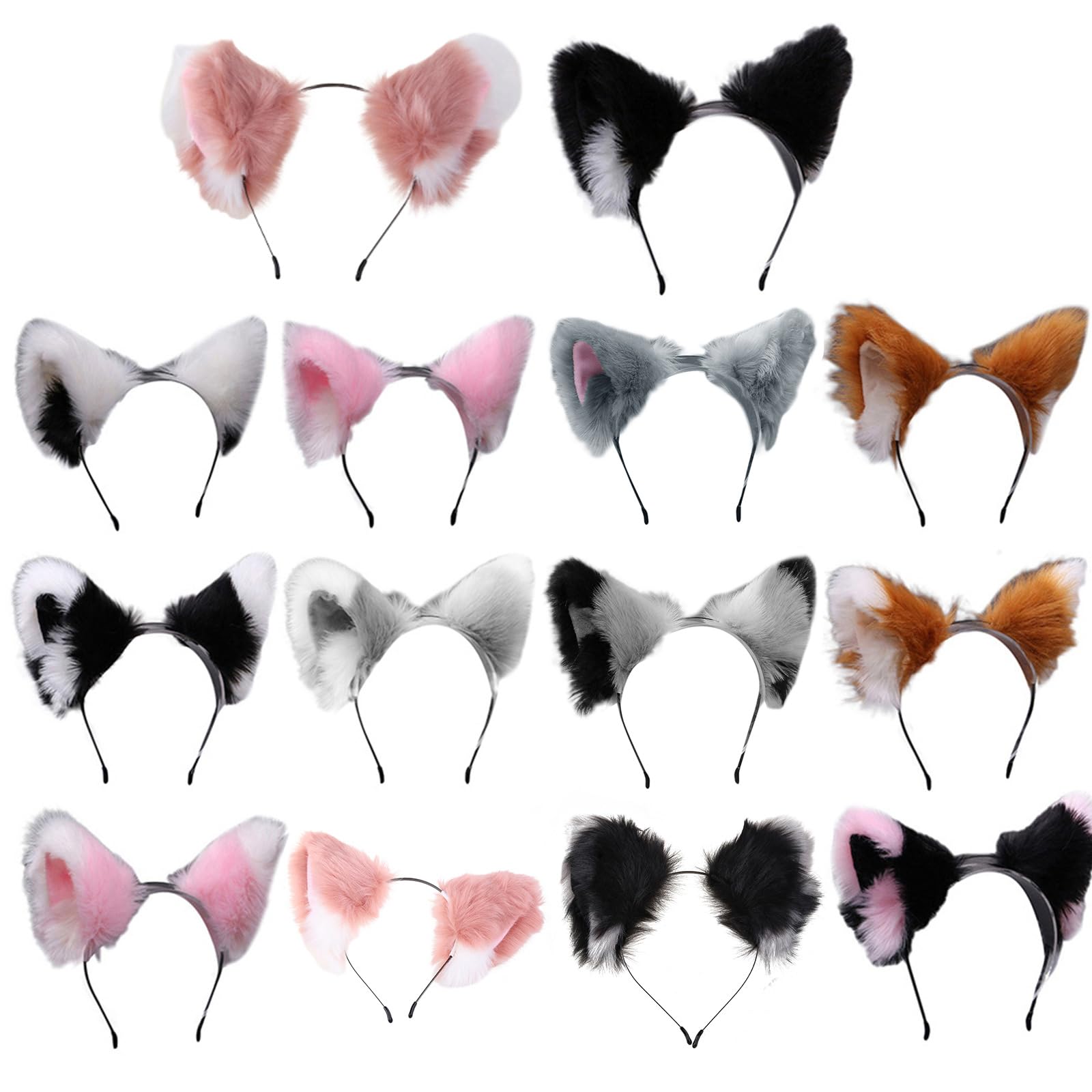 Fentency Women Realistic Furry Animal Ears Headband Anime Cosplay Hair Hoop