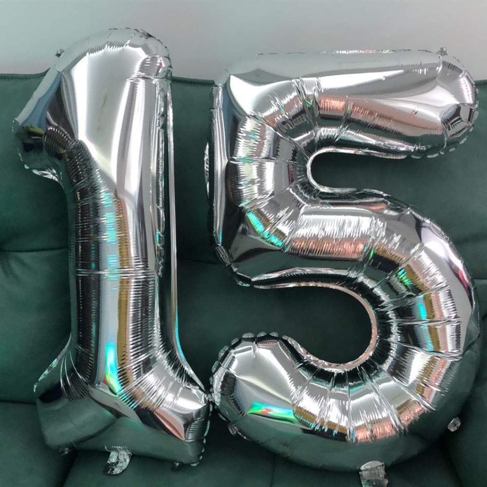 Foil Globo Número 5 Azul 40" (101cm), Inflable Helio o aire, Gigante Numeros 0-9, 10-19, 20-29, 30-100, Grande Globos Decoración para La Boda Aniversario y Cumpleaños Fiestas — view 626