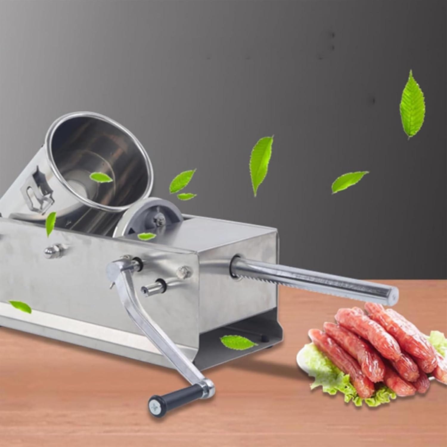 Sausage Stuffing Machine, Manual Horizontal Sausage Stuffing Machine, Made of Stainless Steel, Suitable for Sausage Making.