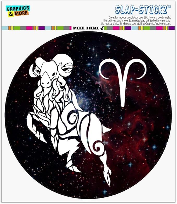 Aries Zodiac Sign Horoscope in Space Automotive Car Window Locker Circle Bumper Sticker