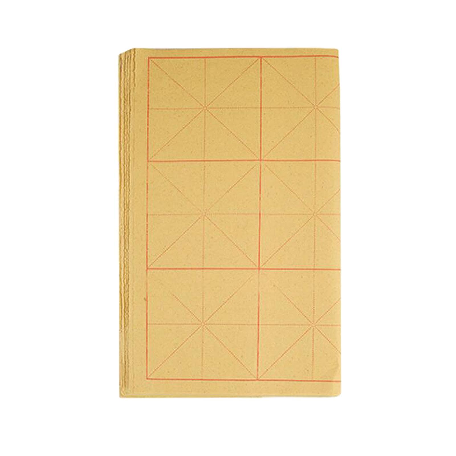 Xuan Paper with Grids Chinese Art Paper for Beginners Practice Writing Teens 6cm 30 Grids 70Pcs, Yellow, 6cm 30 Grids 70 pcs
