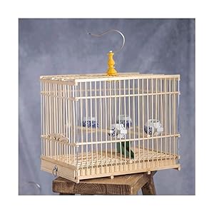 Ytghbiml Bambus-Vogelkäfig mit Tablett 1049