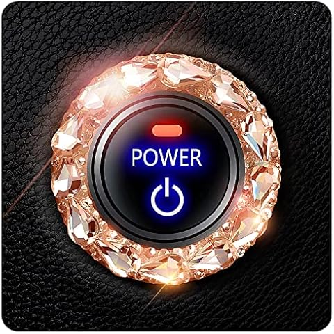 Murimt Bling Car Button Start Button Cover/Sticker for Wowen, Car Engine Start Stop Trim Ring, Shiny Crystal Rhinestone Key Ignition and Knob Ring (Gem Rose Gold)… Cover