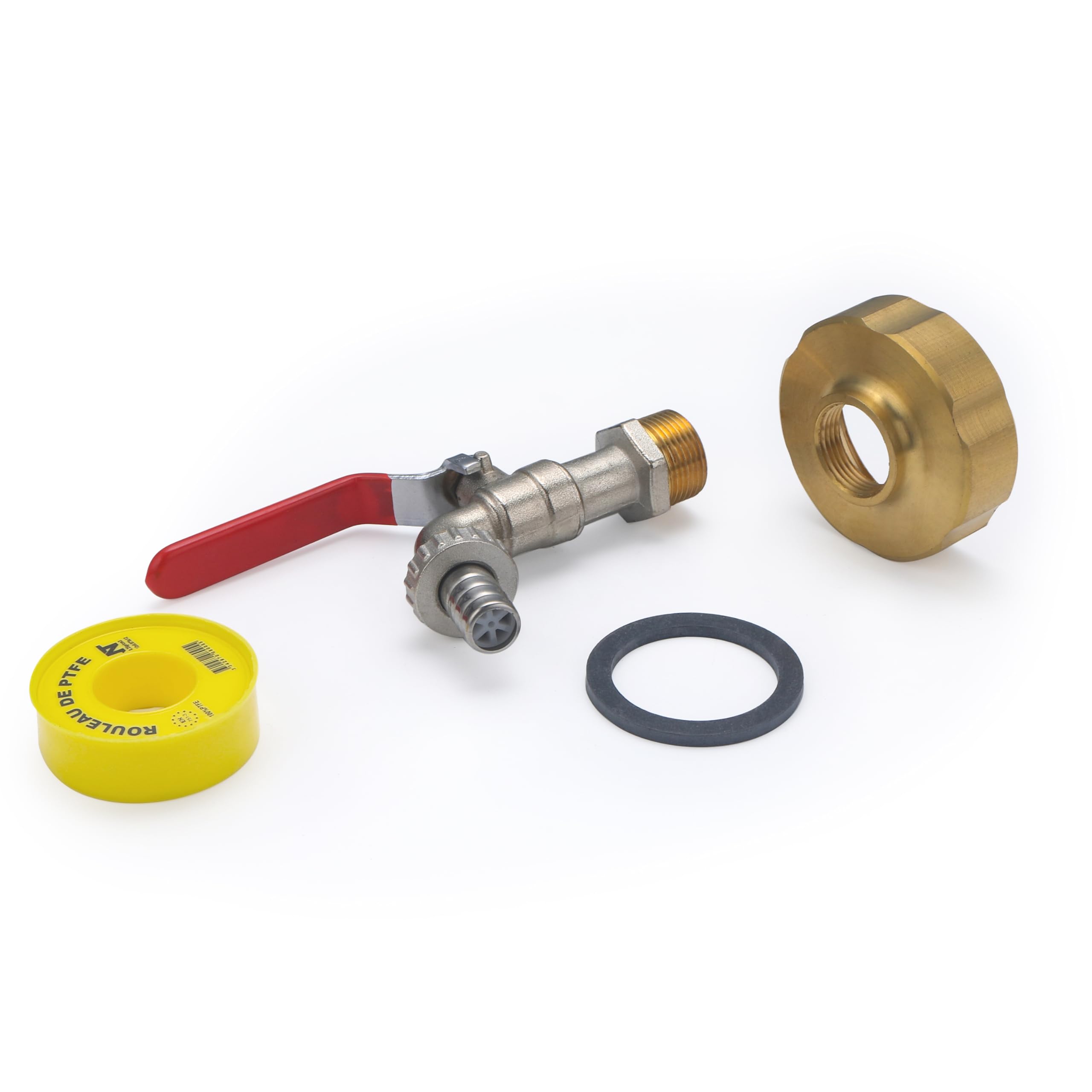 Grifo de Jardín 1/4 de Vuelta Macho 3/4 con Adaptador de Tanque y Rollo de Teflón | Kit Completo para Depósitos de Agua | Fácil Instalación | AROZ