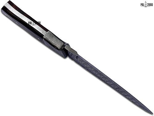 Miniatura 3 de PAL 2000 KNIVES Hecho a mano de acero de Damasco - Cuchillo con funda de cuero genuino - Nuevo patrón de hoja y mango - Borde afilado (6005)