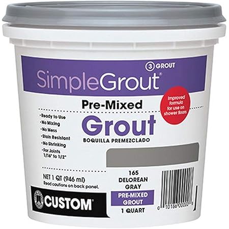 Custom PMG165QT 1-Quart Simple Premium Grout, Delorean Gray (Pack May Vary)