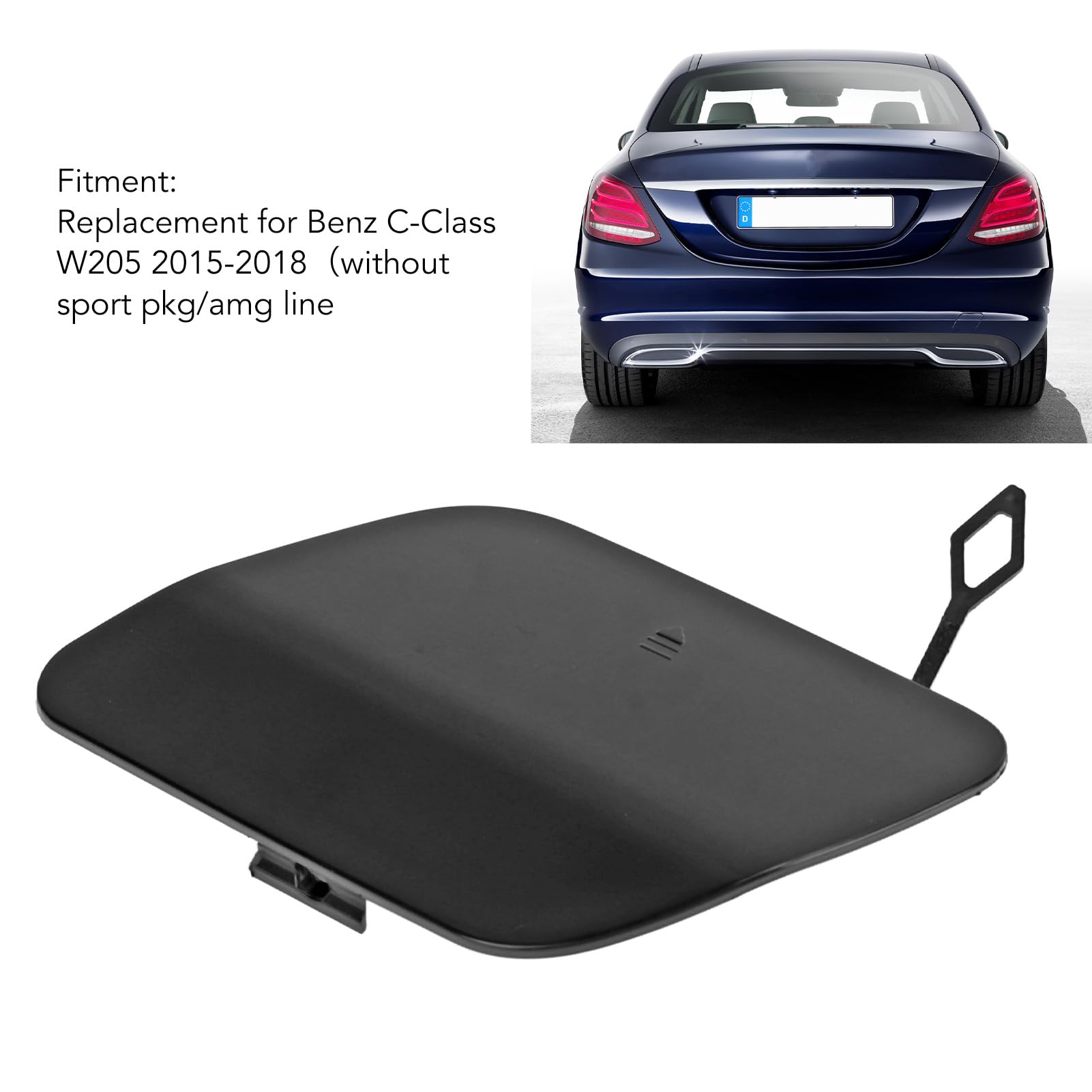 Copertura Gancio Traino Posteriore Per Mercedes Classe C W205 2015-2018 – Ricambio Originale Codice 58850224, Vestibilità Perfetta E Tenuta Eccellente