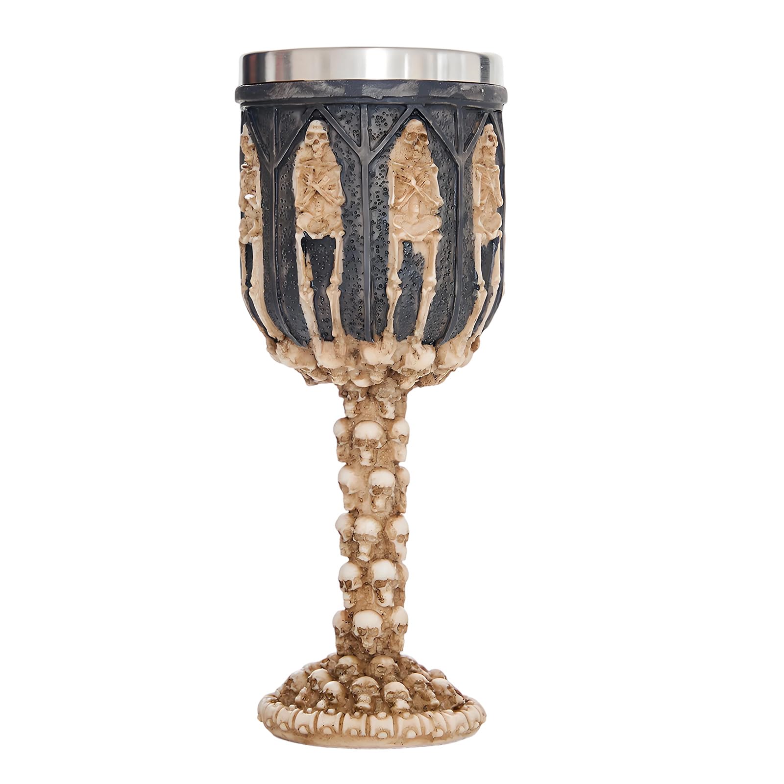 Xinsheinelry Unique Horror Theme Stainless Steels Lined Resin Skull Cup Metal Insert Drinkware for Themed Event Rosin Skull Cup Rustless