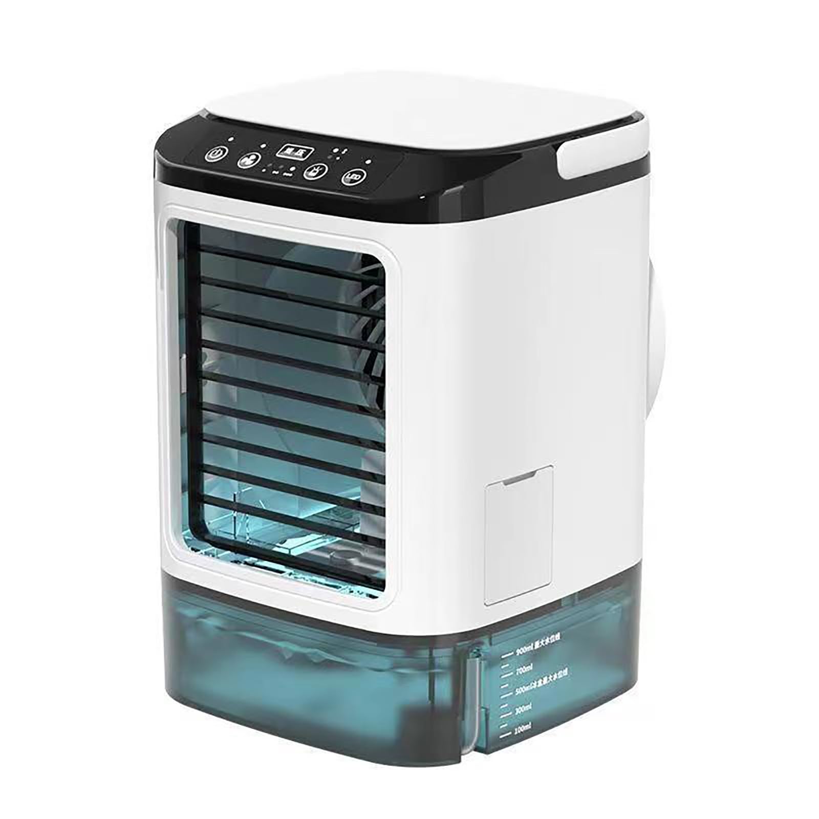 Glacivyex Przenośna chłodnica powietrza, nawilżacz 900 ml z 3 prędkościami wiatru, podwójne tryby mgły i światło nocne LED, cichy wentylator USB do chłodzenia biurkiem w sypialni